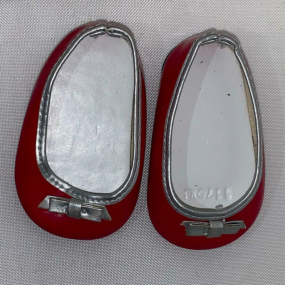 American Girl Doll Red and Silver Shoes from the Ruby and Ribbon Outfit